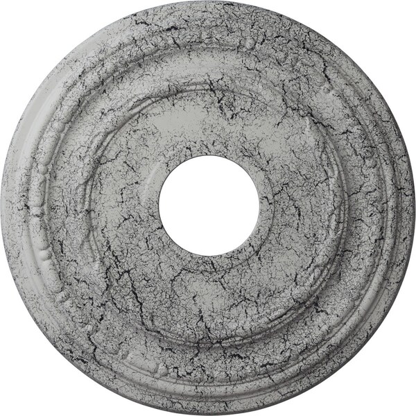 Ekena Millwork Dublin Medallion (Canopies up to 8 1/4"), 15 3/8"OD x 3 5/8"ID x 1"P, Ultra Pure White Crackle CM15DUUWC - main